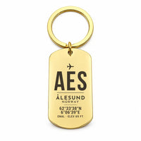 Thumbnail for Ålesund Airport AES - Key Chain - Original Design - Gold
