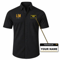 Thumbnail for Lima Jorge Chavez International Airport (LIM) Shirts - Short Sleeve Shirt - Tag - Black + NAME