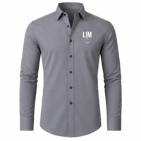 Thumbnail for Lima Jorge Chavez International Airport (LIM) Shirts - Long Sleeve Shirt - Tag Custom - Gray + NAME