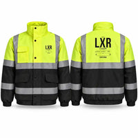 Thumbnail for LXR - Tag Custom - Reflective Winter Jacket - Fluorescent Yellow & Navy