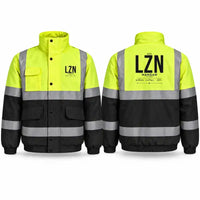 Thumbnail for Matsu Nangan Airport (LZN) Reflective Winter Jackets - Tag - Fluorescent Yellow & Navy