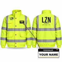 Thumbnail for LZN - Tag - Reflective Winter Jacket - Fluorescent Yellow + Name