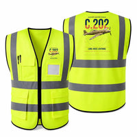 Thumbnail for Macchi C.202 Folgore aviation design on fluorescent green high-visibility reflective vest