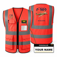 Thumbnail for Macchi C.202 Folgore aviation design on red high-visibility reflective vest with custom name badge