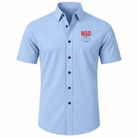 Thumbnail for Adolfo Suarez Madrid-Barajas Airport (MAD) Shirts - Short Sleeve Shirt - Tag Custom - Light Blue + NAME