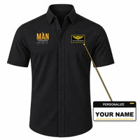 Thumbnail for Manchester Airport (MAN) Shirts - Short Sleeve Shirt - Tag - Black + NAME