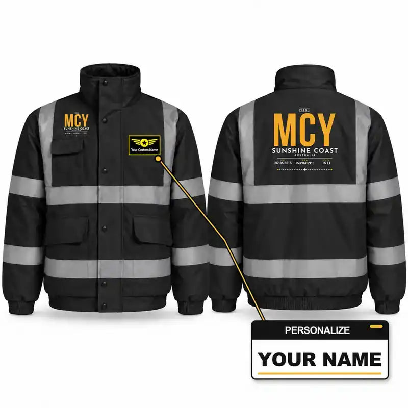 MCY - Tag - Reflective Winter Jacket - Black + Name