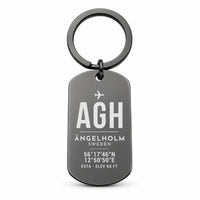 Thumbnail for Ängelholm-Helsingborg Airport AGH - Key Chain - Original Design - Black