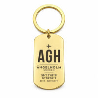 Thumbnail for Ängelholm-Helsingborg Airport AGH - Key Chain - Original Design - Gold