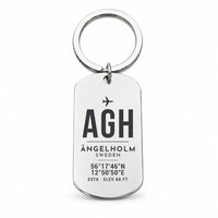 Thumbnail for Ängelholm-Helsingborg Airport AGH - Key Chain - Original Design - Silver