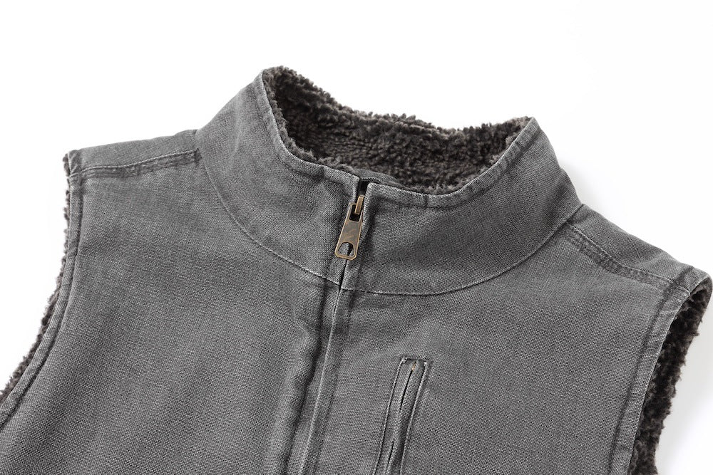 Workwear Jacket Lamb Wool With Plush Canvas And Thickened Vest