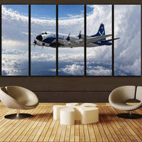 Thumbnail for NOAA WP-3D Orion weather-research flight beside a towering hurricane eyewall in controlled daylight canvas - 5 Pieces