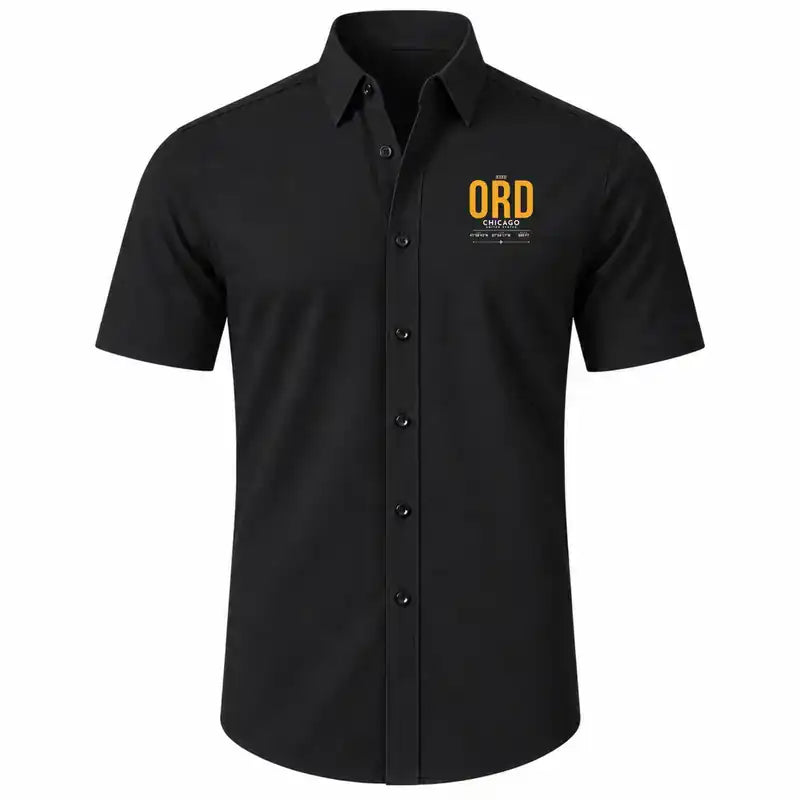 Chicago O'Hare International Airport (ORD) Shirts - Short Sleeve Shirt - Tag - Black