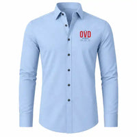 Thumbnail for Asturias Airport (OVD) Shirts - Long Sleeve Shirt - Tag - Light Blue