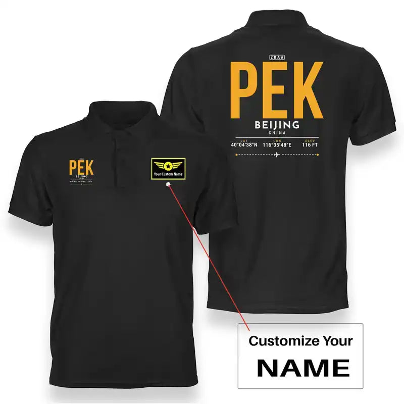 PEK - Tag - Double-Side Polo - Black + Name