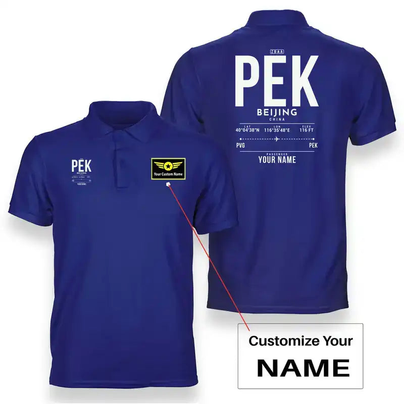 PEK - Tag Custom - Double-Side Polo - Blue + Name