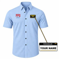 Thumbnail for Pago Pago International Airport (PPG) Shirts - Short Sleeve Shirt - Tag - Light Blue + NAME