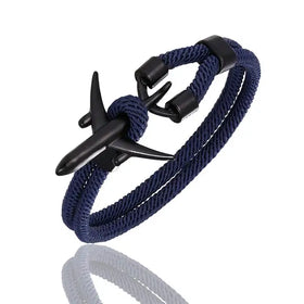 (Edition 2) Stylish Airplane Shape Bracelets Black (Pure Colours)