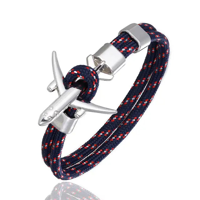 Super Quality Stylish Airplane Shape Bracelets (Mixed Colours) aviation bracelet, polished metal body with engraved detail.