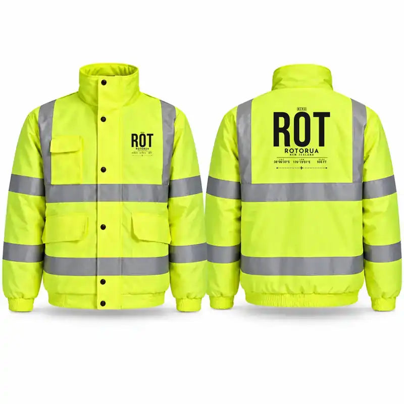 Rotorua Regional Airport (ROT) Reflective Winter Jackets - Tag - Fluorescent Yellow