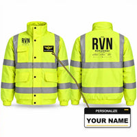 Thumbnail for RVN - Tag - Reflective Winter Jacket - Fluorescent Yellow + Name