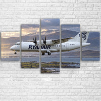Thumbnail for Ryanair ATR 42-300 historic commuter approach beside Kerry after rain with gear correctly extended canvas - Multiple (5 Panels)