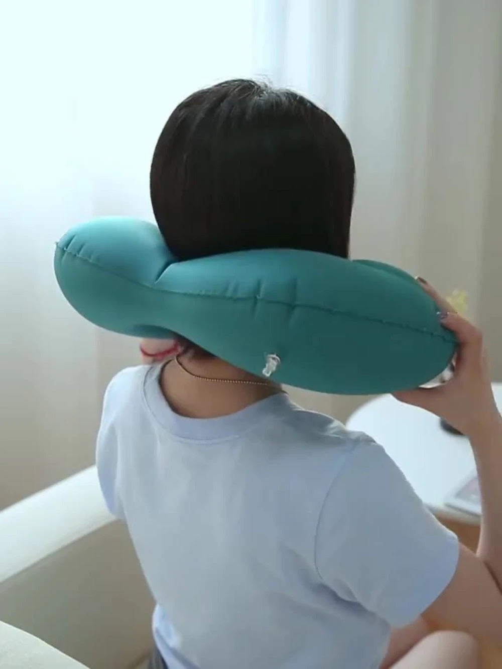 New Portable Inflatable U-Shaped Neck Pillow for Travel