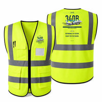 Thumbnail for Saab 340B aviation design on fluorescent green high-visibility reflective vest