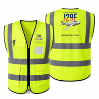 Thumbnail for Saab J 29F Tunnan aviation design on fluorescent green high-visibility reflective vest