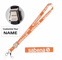 Thumbnail for sabena seat belt lanyard - orange with name