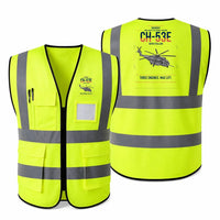 Thumbnail for Sikorsky CH-53E Super Stallion aviation design on fluorescent green high-visibility reflective vest