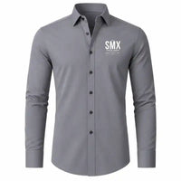 Thumbnail for Santa Maria Public Airport (SMX) Shirts - Long Sleeve Shirt - Tag - Gray