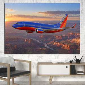 Southwest Airlines Boeing 737-300 Canyon Blue Classic Canvas Prints