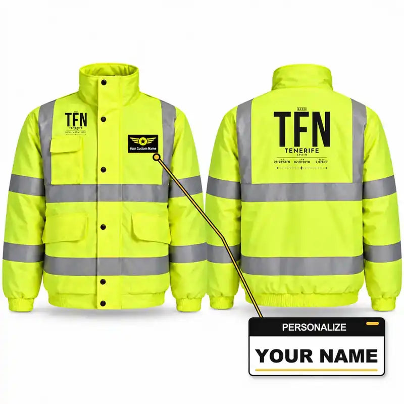 TFN - Tag - Reflective Winter Jacket - Fluorescent Yellow + Name