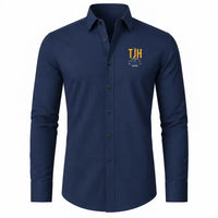 Thumbnail for Tajima Airport (TJH) Shirts - Long Sleeve Shirt - Tag Custom - Dark Blue + NAME