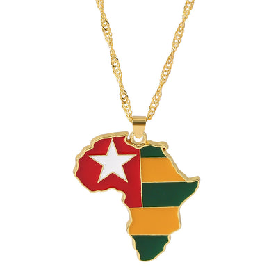 Togo Map Flag Necklace