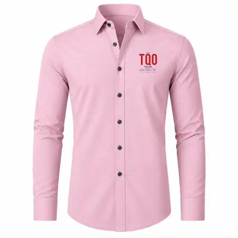 Felipe Carrillo Puerto International Airport Tulum (TQO) Shirts - Long Sleeve Shirt - Tag - Pink
