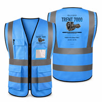 Thumbnail for TRENT 7000 aviation design on blue high-visibility reflective vest