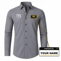 Thumbnail for McGhee Tyson Airport Knoxville (TYS) Shirts - Long Sleeve Shirt - Tag - Gray + NAME