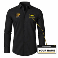Thumbnail for Quimper–Cornouaille Airport (UIP) Shirts - Long Sleeve Shirt - Tag - Black + NAME
