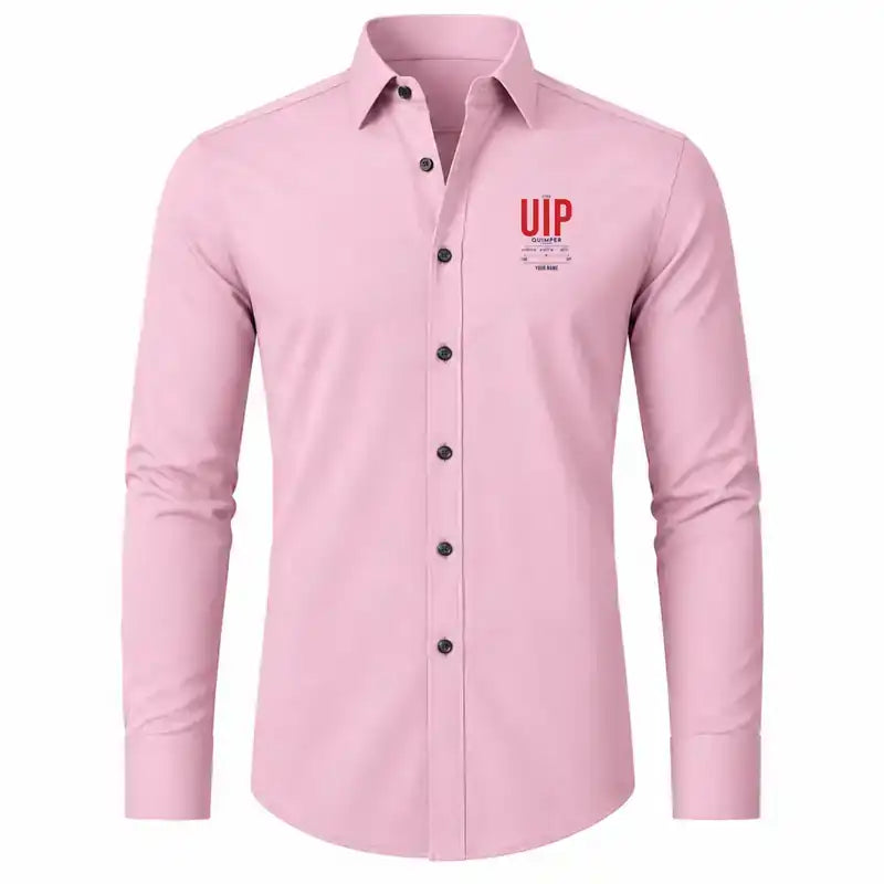 Quimper–Cornouaille Airport (UIP) Shirts - Long Sleeve Shirt - Tag Custom - Pink + NAME