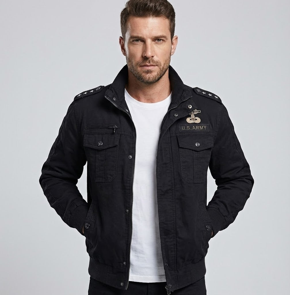 US Army & Rank Military PILOT Cotton Bomber Jackets