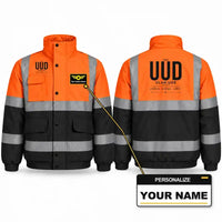 Thumbnail for UUD - Tag - Reflective Winter Jacket - Orange & Navy + Name