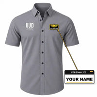 Thumbnail for Ulan-Ude Baikal International Airport (UUD) Shirts - Short Sleeve Shirt - Tag - Gray + NAME