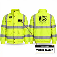 Thumbnail for VCS - Tag - Reflective Winter Jacket - Fluorescent Yellow + Name