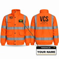 Thumbnail for VCS - Tag - Reflective Winter Jacket - Orange + Name
