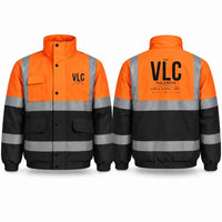 Thumbnail for Valencia Airport (VLC) Reflective Winter Jackets - Tag - Orange & Navy
