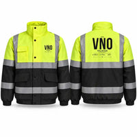 Thumbnail for Vilnius Airport (VNO) Reflective Winter Jackets - Tag - Fluorescent Yellow & Navy