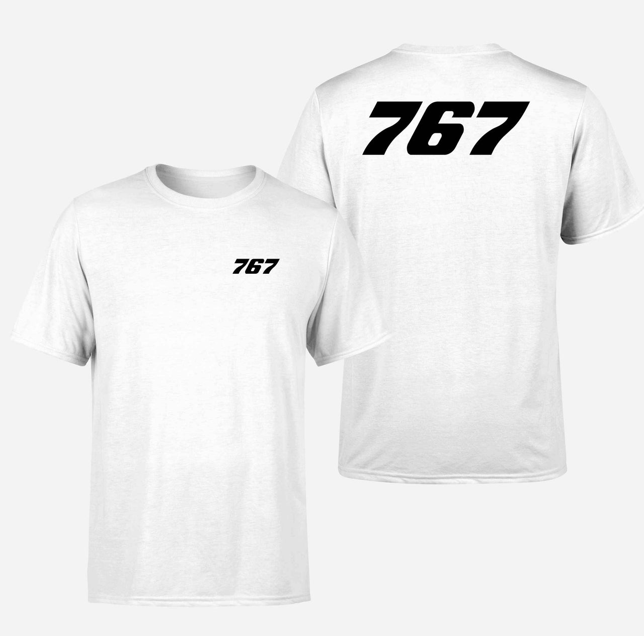 767 Flat Text Designed Double-Side T-Shirts