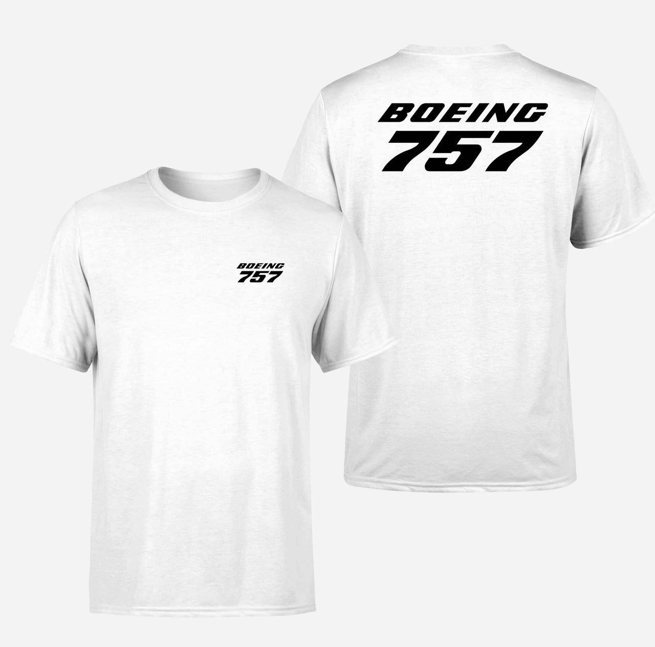 Boeing 757 & Text Designed Double-Side T-Shirts